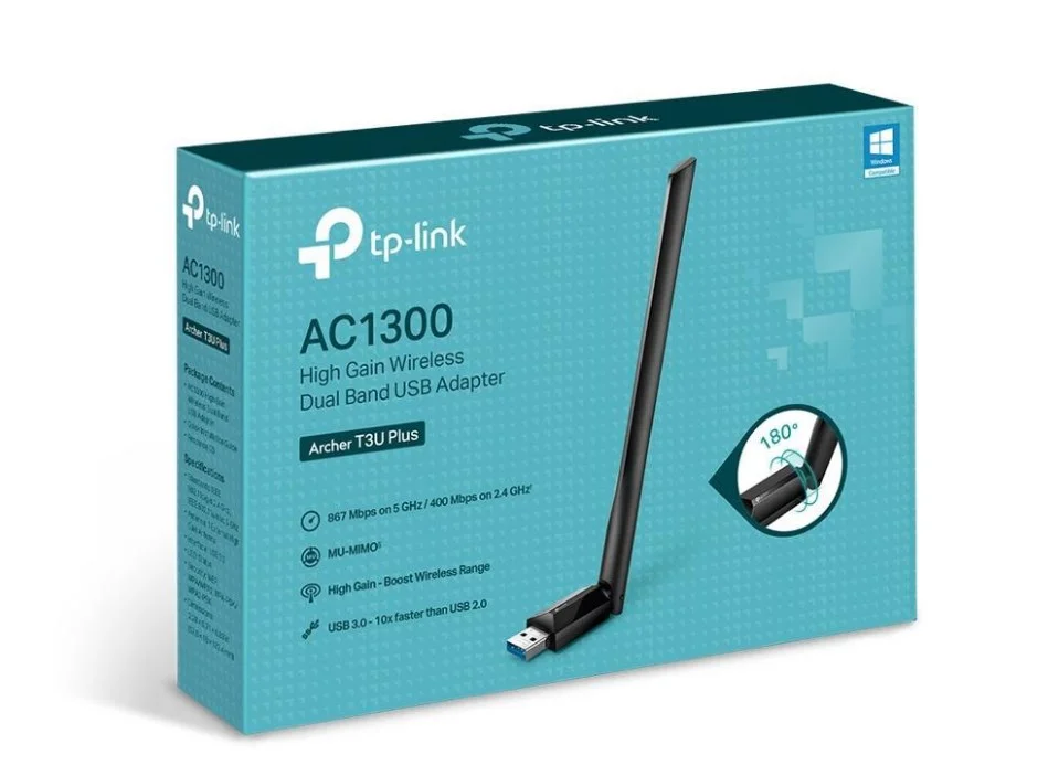 Wireless Adaptador Usb Tp-link. Archer T3u Plus C/ Antena Mu-mimo Ac1300 - Cod: 4607